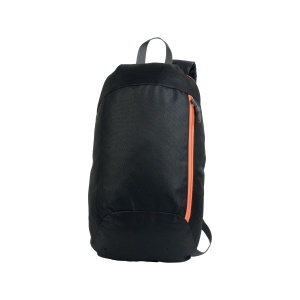 ON Black 600D polyester backpack with 2 pockets and coloured zips. Padded straps and back - Img 11