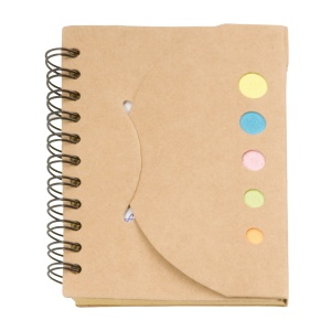 ON Bloc de notițe din hârtie reciclată, cu inele (60 de pagini), cu notițe autoadezive