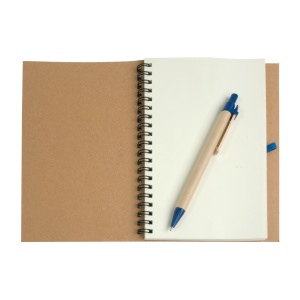 ON Ecycled-paper ring-bound notebook, blank sheets (70 pages) with cardboard pen - Img 6