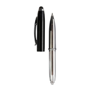 ON Mini silver plastic pen with metal lid and clip, light and touchscreen rubber tip - Img 10