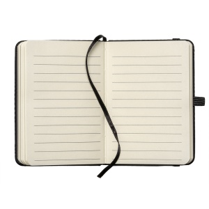 ON Notebook set with hard PU cover and mini pen. Elastic closure satin bookmark and box - Img 3