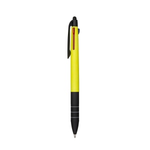 ON Plastic snap pen with 3 refills in blue, black and red, and touchscreen rubber tip - Img 18
