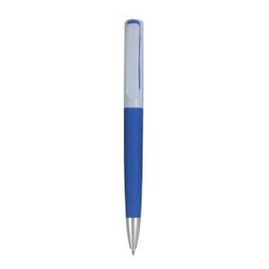 ON Plastic twist pen with rubberised coloured grip