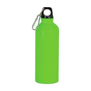 ON Sticlă de apă din aluminiu (500 ml) cu capac din plastic și cârlig de fixare (22 cm înălțime)
