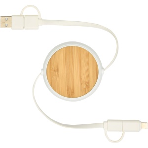 PF™ Chechia 5-in-1 recycled plastic 100 cm retractable data sync and 45W fast charge cable