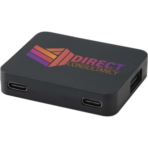 PF™ Gaia hub USB 4 porturi cu USB-A și Type-C și intrare dublă – din plastic reciclat - Img 4
