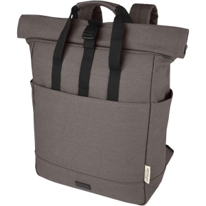 PF™ Joey 15” GRS recycled canvas rolltop laptop backpack 15L