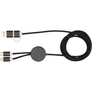 PF Cablu Alasia 5 în 1 din aluminiu reciclat și plastic, 150 cm, pentru sincronizare de date și încărcare rapidă de 27 W