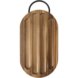 PF Prestige acacia wood chopping board with bread knife