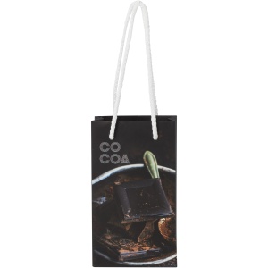 PF Pungă de hârtie integrală lucrată manual, 170 g/m2, cu mânere din șnur de plastic - 9,5 x 4 x 17 cm