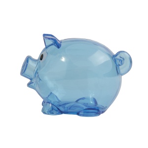 Plastic mini piggy coin bank refillable with cap - Img 2