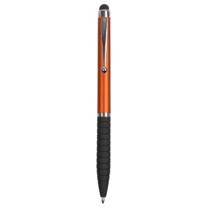 Plastic twist pen with rubberised grip and touchscreen rubber tip - Img 9