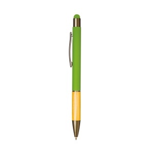 Push button aluminium ball pen with bamboo handle and color touch - Img 5