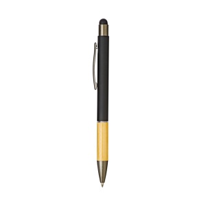 Push button aluminium ball pen with bamboo handle and color touch - Img 14
