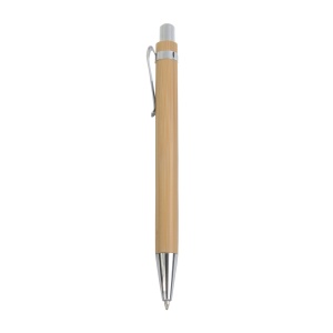 Push button ball pen in bamboo with chrome fittings - Img 2