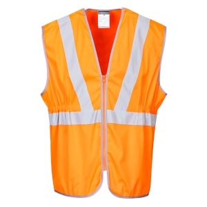 PW Hi-Vis Zip Long Length Vest