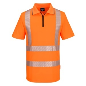 PW KX3 Sport Tricou Polo Zip Hi-Vis S/S