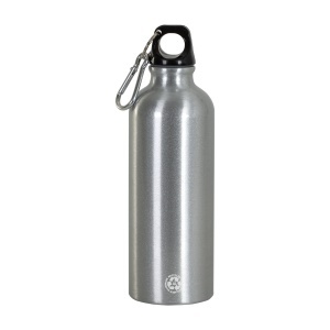 Recycled aluminum water bottle (500ml), with plastic cap and carabiner - Img 3