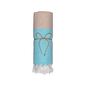 Recycled cotton beach towel 180 g/m2. Melange effect and fringes - Img 3
