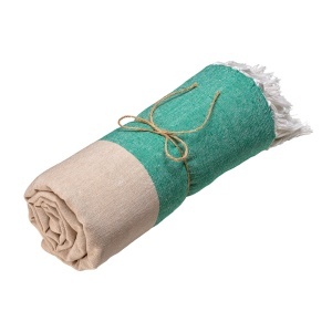 Recycled cotton beach towel 180 g/m2. Melange effect and fringes - Img 13
