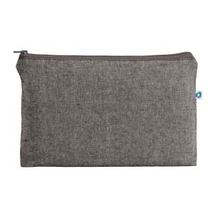 Recycled cotton beauty case 150 g/m2, with zipper. - Img 1