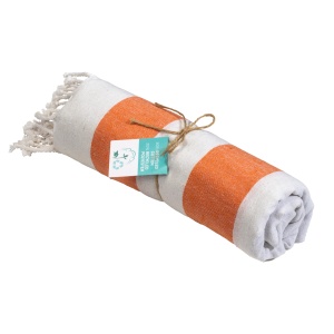 Recycled cotton fringed beach towel, size 90x170 cm - Img 22