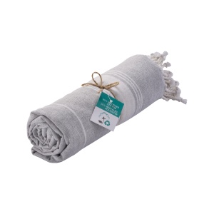 Recycled cotton fringed beach towel - Img 11