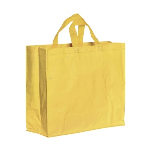 Recycled laminated 120 g/m2 PP shopping bag with gusset and short  handles - Img 7