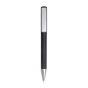 Rubberized plastic twist pen. Clip suitable for tone-on-tone laser printing - Img 1