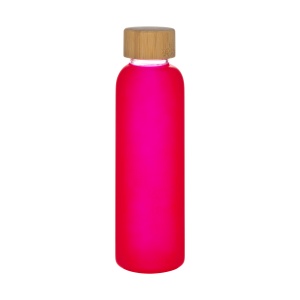 Sticlă din sticlă mată și capac din bambus, capacitate 500 ml - Img 6