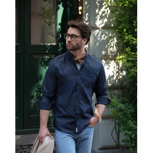 Torrance Slim Fit Men - Cămașă din denim brută și elegantă Material: 175 g/m²