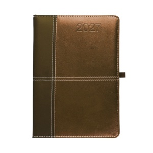 Weekly diary 2027, thermo-varnished PU hard cover with all-round stitching