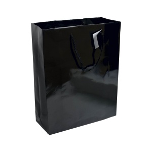 157 g/m2 laminated paper shopping bag with gusset and bottom reinforcement, string handles - Img 1