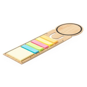 AX™ Bamboo memo holder, sticky notes, bookmark, ruler, notebook - Img 2