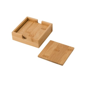AX™ Set coaster din bambus pentru cupe, 4 bucăți - Img 2