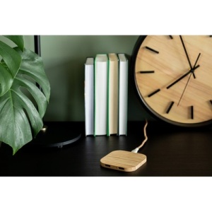 AX Baterie externă wireless din bambus B'RIGHT 8000 mAh, încărcător wireless 15W | Benson