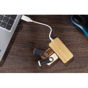 Bamboo splitter USB HUB with replaceable plug - RIVO - Img 3