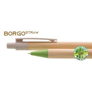 BORGO STRAW Bamboo/Straw/Plastic ballpoint pen - Img 6