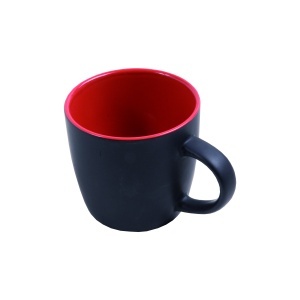 Ceramic black mug with interior colored (box) (0.35 L) - Img 6