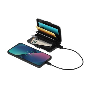 Chefler - Power Bank Card Holder Aluminium RFID Protected. 5 Compartments. 2000 mAh. USB Output. Type C Output and Input - Img 3
