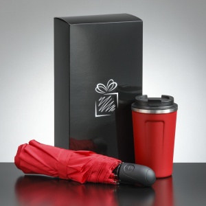 Co™ SET CĂLĂTOR: Cana termică NORDIC 350 ml și UMBRELĂ AUTOMATĂ COMPLETĂ