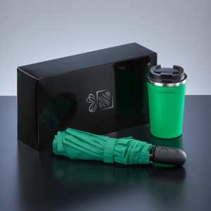 CO Traveller Set: cană termică Nordic 350 ml și umbrelă complet automată