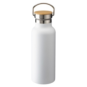 Double wall stainless steel insulating vacuum flask with bamboo lid (500 ml) - Img 8