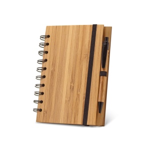hi!™ DICKENS A5 Caiet A5 spiralat din bambus cu hârtie 100% reciclată