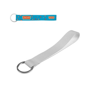 HI SLOUGH. Short lanyard for sublimation printing in recycled polyester (100% rPET) with ring
