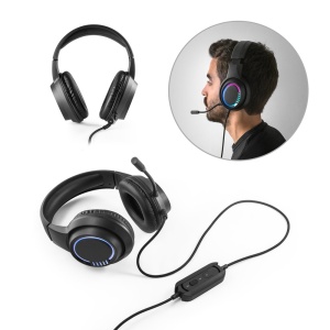 HI Thorne Headset RGB. ABS gaming headphones with 2m cable, microphone and RGB LED lights