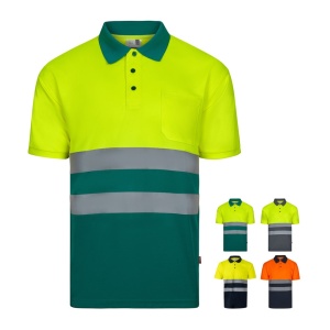 HI VL FORTUNA. Tricou polo Bird-eye (140g/m²) cu mâneci scurte, din poliester (100%)