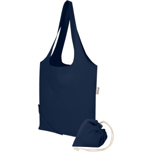 Madras Blend 140 g/m² GRS recycled foldable cotton tote bag 7L - Img 5
