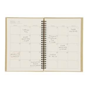 MAK Celik - Monthly Planning Notebook Recycled Cardboard Hard Cover. 80 Sheets + 13 Planning Sheets
