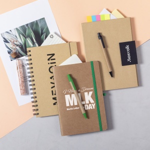MAK Esteka - Notebook Recycled Cardboard 60 Sheets. Recycled Cardboard/ Wheat Straw Pen Included
